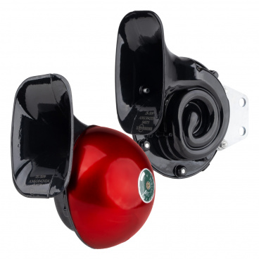 Klakson zvukový signál komplet 2 ks. červené 125 mm 12V Klakson zvukový signál komplet 2 ks. červené 125 mm 12V