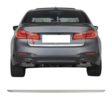 Nerez leštená hrana zadného kufra Omtec BMW 5 F30, 2017+ sedan Nerez leštená hrana zadného kufra Omtec BMW 5 F30, 2017+ sedan