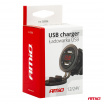 Vodotesná nabíjačka so zásuvkami a testerom napätia 2x USB 12V 24V MOD-06