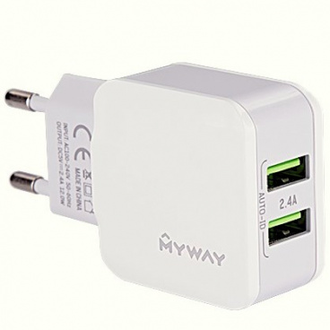 Sieťová domáce nabíjačka do 220V s 2 USB 2,4A Sieťová domáce nabíjačka do 220V s 2 USB 2,4A