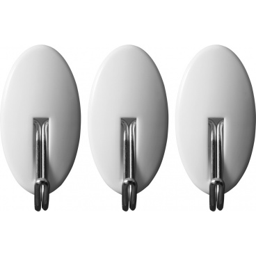 Háčky nástěnné samolepící 3ks ovál, kov. nosn. 0,8kg Háčky nástěnné samolepící 3ks ovál, kov. nosn. 0,8kg