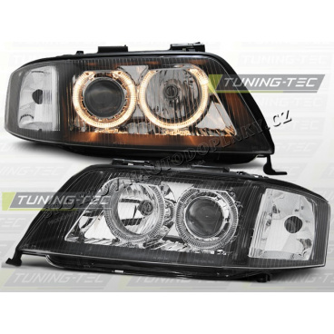 AUDI A6 (C5) 1997-99 Predné číre svetlá ANGEL EYES BLACK (LPAU68)
