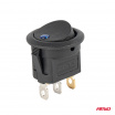 Vypínač prepínač tlačidlo okrúhle 12V 20A ON OFF podsvietenie modré AMIO-03963