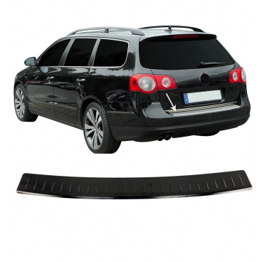 Nerez čierny kryt prahu zadného nárazníka Omtec VW Passat B6 2005-10 kombi Nerez čierny kryt prahu zadného nárazníka Omtec VW Passat B6 2005-10 kombi