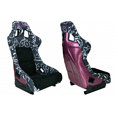 Športové kreslo SLIDE KS2 Premium Black & Spray Graffity Velur Pink Glitter