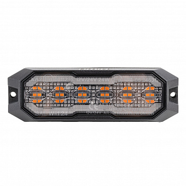 Obrysová výstražná oranžová lampa s funkciou LED obrysových svetiel R65 R148 12V 24V 24W Obrysová výstražná oranžová lampa s funkciou LED obrysových svetiel R65 R148 12V 24V 24W