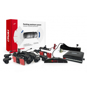 Sada parkovacích senzorov LED 8 senzorov čierne vnútorné 16,5 mm AMIO-02256