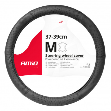 Perforovaný kožený poťah na volant automobilu M 37-39cm SWC-50-M