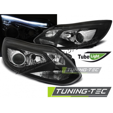 Ford Focus MK3 2011- predné číre svetlá Tube Lights black (LPFO66) Ford Focus MK3 2011- predné číre svetlá Tube Lights black (LPFO66)