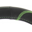 Poťah volanta čierny dierovaný so zeleným švom 37-39 cm