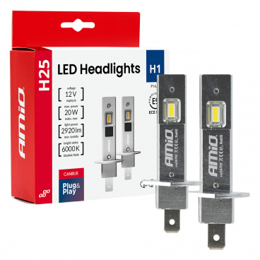 Autožiarovky LED série H25 CANBUS H1 12V 20W AMIO-04709