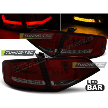 Audi A4 B8 2008-11 Sedan zadné lampy red smoke LED (LDAU98)