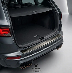 Nerezový čierny kryt hornej hrany zadného nárazníka Seat, Cupra Ateca 2016+