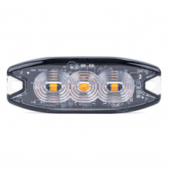 Výstražná plochá blikajúca lampa 3 LED R65 R10 12-24V AMIO-02297