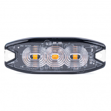 Výstražná plochá blikajúca lampa 3 LED R65 R10 12-24V AMIO-02297