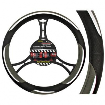 Poťah na volant - Turbo black - grey - silver Poťah na volant - Turbo black - grey - silver