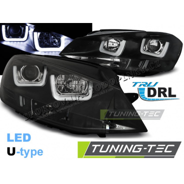VW Golf 7 11.2012- predné číre svetlá U-Type black (LPVWK6)
