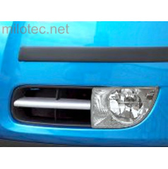 Lišty hmlových svetiel (hranatých) - ABS strieborné matné, Roomster, Fabia II