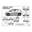 Ochranné bočné lišty na dvere, Toyota Yaris, 2014-2017, 5-dverové, HTB