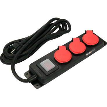 Kabel prodlužovací dílenský 3 m vypínač 3 zásuvky Kabel prodlužovací dílenský 3 m vypínač 3 zásuvky