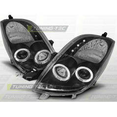 TOYOTA YARIS 2006-09 PŘEDNÍ ČÍRÁ SVĚTLA ANGEL EYES BLACK