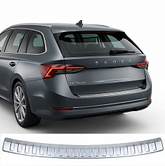 Nerez brúsený kryt hornej hrany hornej hrany zadného nárazníka Škoda Octavia IV 2020+ kombi