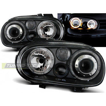 VW Golf 4 09.97-09.03 predné číre svetlá Angel Eyes black (LPVW70) VW Golf 4 09.97-09.03 predné číre svetlá Angel Eyes black (LPVW70)