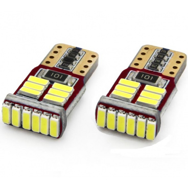 Žiarovky parkovacie T10 18 SMD LED biele 6000K CAN BUS (s odporom) - 2 ks Žiarovky parkovacie T10 18 SMD LED biele 6000K CAN BUS (s odporom) - 2 ks