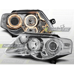 VW Passat B6 (3C) 2005-10 Predné číre svetlá Angel Eyes chrome (LPVWC5)