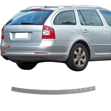 Nerez chróm ochranný panel nárazníku OMTEC Škoda Octavia II Facelift Combi 2009-13 Nerez chróm ochranný panel nárazníku OMTEC Škoda Octavia II Facelift Combi 2009-13