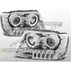 Chrysler Jeep Grand Cherokee 1999-05 predné číre svetlá Angel Eyes chróm (LPCH01)
