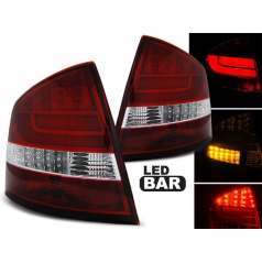 Škoda Octavia 2 sedan 2004-12 zadné lampy red white LED BAR (LDSK11)