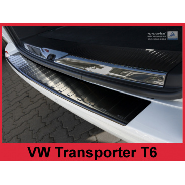 Nerez kryt- čierna ochrana prahu zadného nárazníka Volkswagen Transporter T6 Furgon 2015-16 Nerez kryt- čierna ochrana prahu zadného nárazníka Volkswagen Transporter T6 Furgon 2015-16