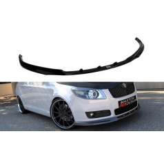 Spoiler pod predný nárazník pre Škoda Fabia Mk2, Maxton Design (čierny lesklý plast ABS)
