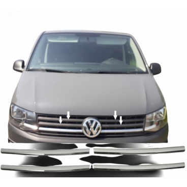 Nerez lišty prednej masky Omtec VW T6 2015+ 4 ks