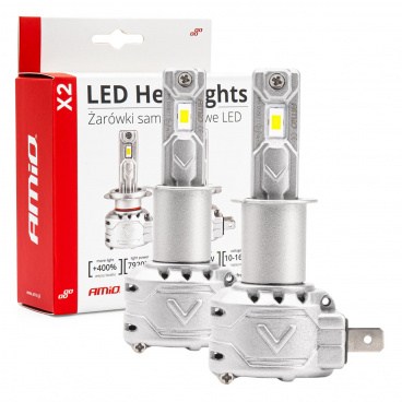 Automobilové LED žiarovky série X2 H3 6500K Canbus AMIO-02971