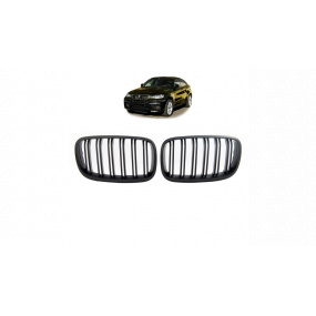 Gril BMW X6 E71 E72 X5 E70 dvojité rebrovanie Matná čierna