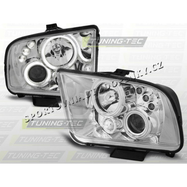 Ford Mustang 2005-09 predné číre svetlá Angel eyes chrome (LPFO30) Ford Mustang 2005-09 predné číre svetlá Angel eyes chrome (LPFO30)