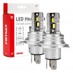 Žiarovky automobilové LED séria H-mini H4/H19 6500K Canbus AMIO-03331