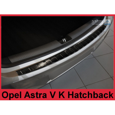 Nerez kryt- čierna ochrana prahu zadného nárazníka Opel Astra V K HTB. 2015-16