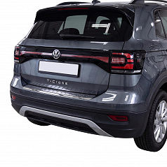 Nerezový leštený kryt hornej hrany zadného nárazníka VW T-CROSS 2019-23