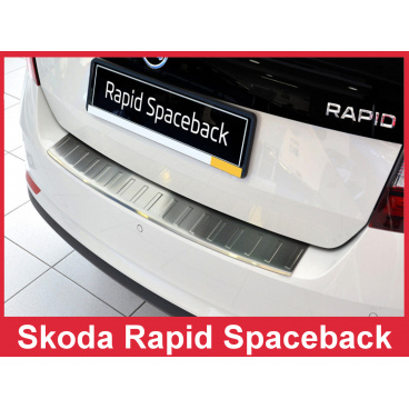 Nerez kryt- ochrana prahu zadného nárazníka Škoda Rapid Spaceback 2013-16 Nerez kryt- ochrana prahu zadného nárazníka Škoda Rapid Spaceback 2013-16