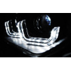 BMW F30, F31 10.2011- predné číre svetlá black U-LED BAR HID (LPBMF4)