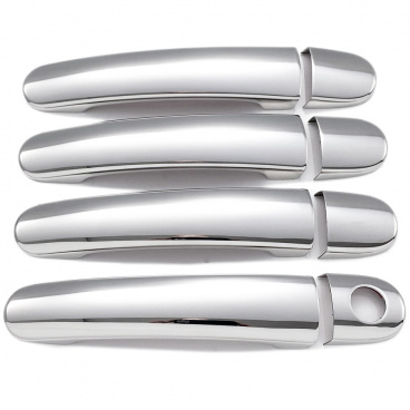 Masivní nerez chrom kryty klik plné 8 ks Škoda Octavia II 2004-13 Masivní nerez chrom kryty klik plné 8 ks Škoda Octavia II 2004-13