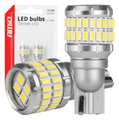 LED žiarovky CANBUS T15 W16W 48SMD 4SMD 3014 3030 Biela 12V 24V AMIO-04261
