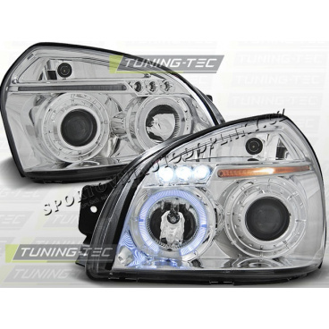 Hyundai Tucson 2004+ predné číre svetlá Angel Eyes chrome (LPHU01) Hyundai Tucson 2004+ predné číre svetlá Angel Eyes chrome (LPHU01)