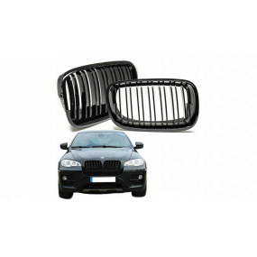 Mriežka BMW X6 E71 E72 X5 E70 dvojité rebrovanie Lesklá čierna