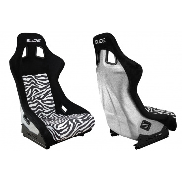 Športové kreslo SLIDE KS2 Premium Čierne & Zebra Velúr Strieborný Trblietavý