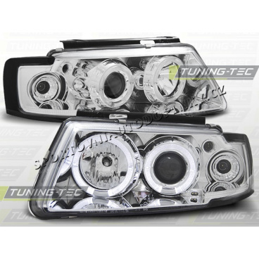 VW Passat B5 (3B) 1996-00 Predné číre svetlá Angel Eyes chrome (LPVW12)