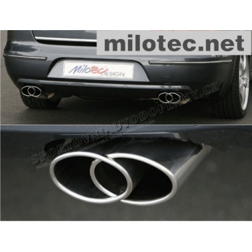 Dvojstranný koncový tlmič výfuka "Free Flow" 2x75x160mm, Škoda Superb II Dvojstranný koncový tlmič výfuka "Free Flow" 2x75x160mm, Škoda Superb II